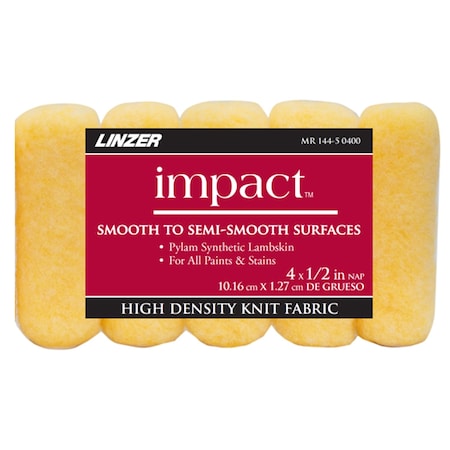 Linzer Linzer Impact Synthetic Lambskin 4 in. W X 1/2 in. Paint Roller Cover 5 pk MR 144-5 0400